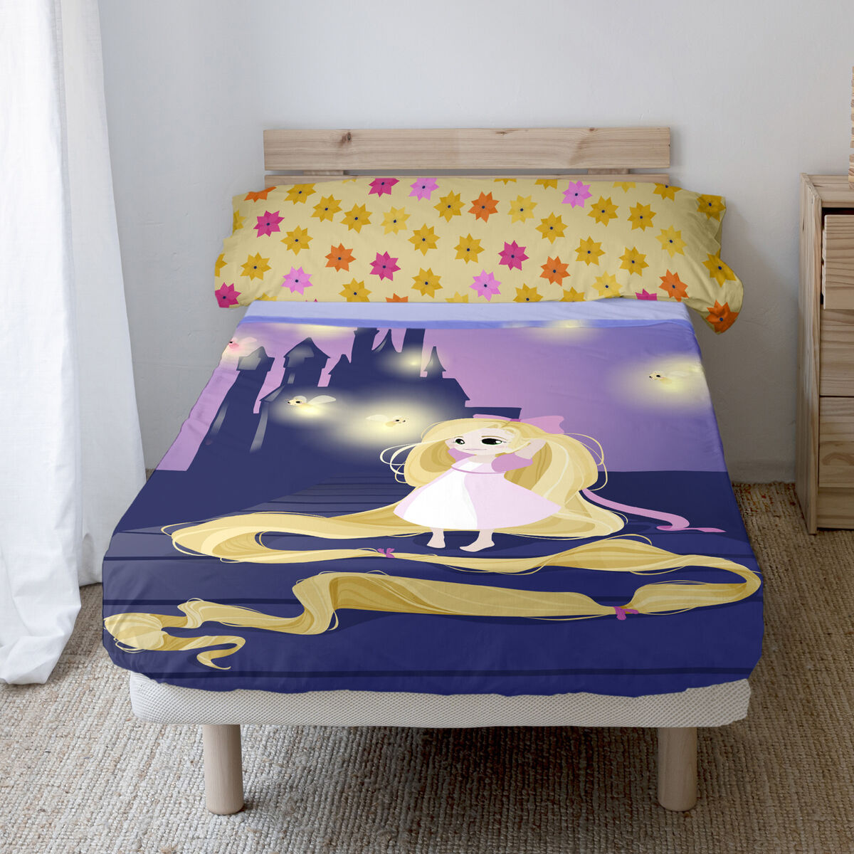 Jeu de draps HappyFriday Mr Fox Long Braid Multicouleur Lit 1 persone 2 Pièces